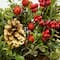 12&#x22; Red &#x26; Green Pine Cones &#x26; Berries Tabletop Decoration